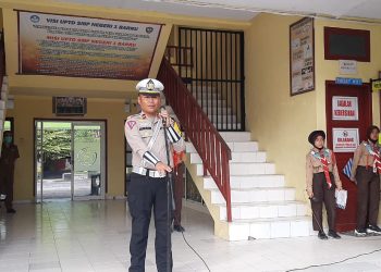 Sosialisasi Ops Patuh 2024, Kanit Turjawali Ipda Ameruddin Sasar SMP 1 Barru