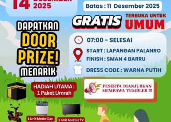 Fun Walk HUT ke-27 SMAN 4 Barru: Gratis, Meriah, dan Berhadiah Paket Umrah”