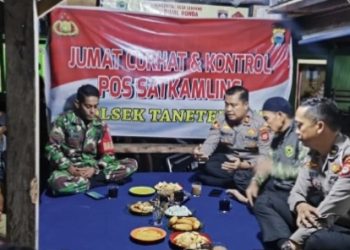 Polsek Tanete Riaja Gelar Ngopi Kamtibmas dan Kontrol Pos Satkamling, Ajak Warga Perkuat Keamanan Lingkungan