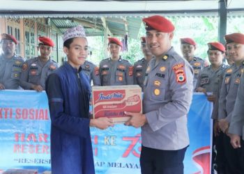 Peringati HUT ke-78, Sat Reskrim Polres Barru Gelar Bakti Sosial di Panti Asuhan