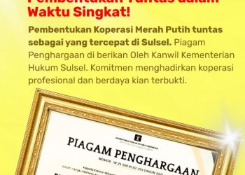 Barru Jadi Daerah Tercepat Bentuk 55 Koperasi Merah Putih, Raih Penghargaan Kemenkumham