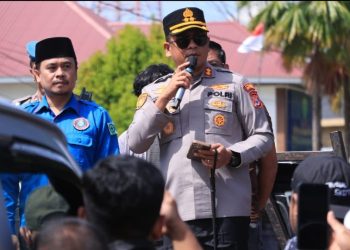 Kapolres Barru Pimpin Pengamanan Aksi May Day, 150 Massa KSPSI Berunjuk Rasa Kondusif
