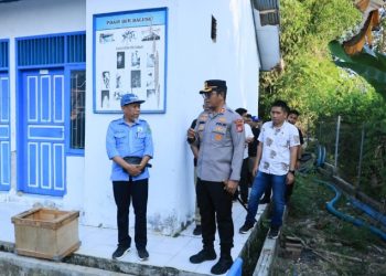 Antisipasi El Nino, Kapolres Barru Pantau Debit Air Baku di Bendung Batu Bessi