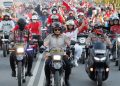 Kapolres Barru Pimpin dan Kawal Langsung Konvoi Merah Putih Semarakkan HUT RI ke-81
