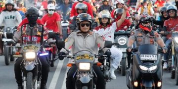 Kapolres Barru Pimpin dan Kawal Langsung Konvoi Merah Putih Semarakkan HUT RI ke-81