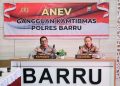 Polres Barru Ikuti Anev Mingguan Sitkamtibmas Terkini Jajaran Polda Sulsel Secara Daring