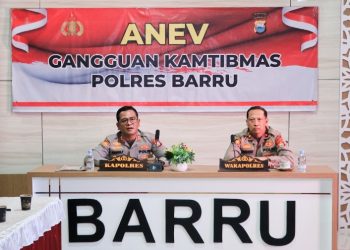 Polres Barru Ikuti Anev Mingguan Sitkamtibmas Terkini Jajaran Polda Sulsel Secara Daring