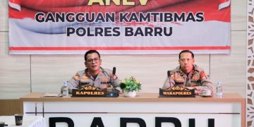 Polres Barru Ikuti Anev Mingguan Sitkamtibmas Terkini Jajaran Polda Sulsel Secara Daring