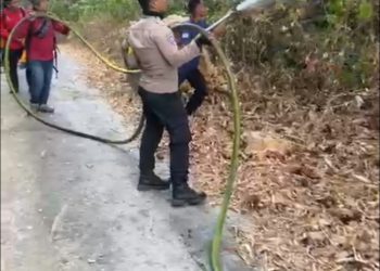Polsek Tanete Riaja Gerak Cepat Tangani Kebakaran Lahan di Lompo Tengah