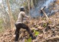 Bhabinkamtibmas dan Warga Padamkan Kebakaran Lahan Perkebunan di Lempang